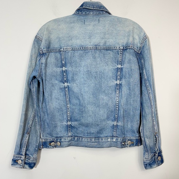 Madewell The Boxy Crop Jean Jacket in Woodcourt Wash XS Preppy Classic Denim - Picture 6 of 14